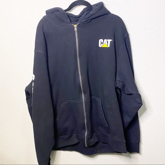 Caterpillar Shirts Caterpillar Cat Black Zip Up Hoodie Poshmark